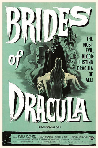 Brides of Dracula White Modern Wood Framed Art Print with Double Matting by Hollywood Photo Archive