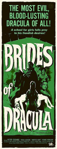 Brides Of Dracula Black Ornate Wood Framed Art Print with Double Matting by Hollywood Photo Archive