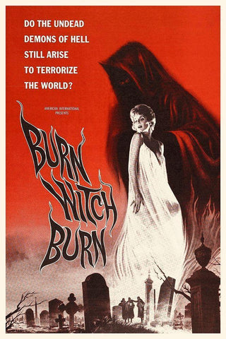 Burn Witch Burn Black Ornate Wood Framed Art Print with Double Matting by Hollywood Photo Archive