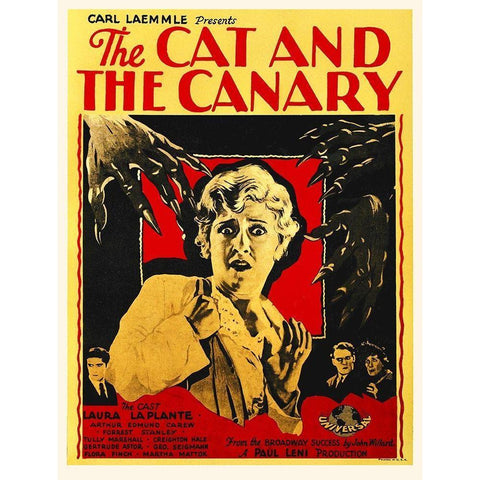 Cat and Canary Gold Ornate Wood Framed Art Print with Double Matting by Hollywood Photo Archive