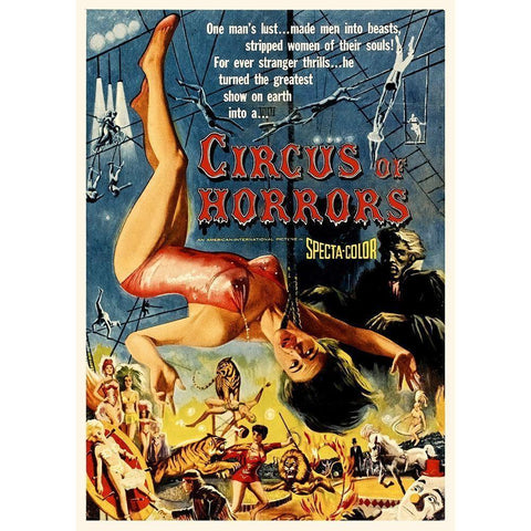 Circus of Horrors Gold Ornate Wood Framed Art Print with Double Matting by Hollywood Photo Archive