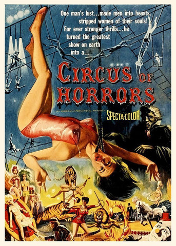 Circus of Horrors White Modern Wood Framed Art Print with Double Matting by Hollywood Photo Archive