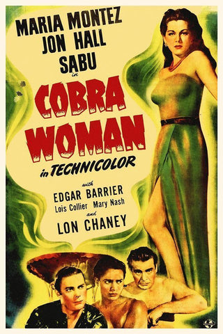 Cobra Woman White Modern Wood Framed Art Print with Double Matting by Hollywood Photo Archive