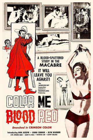 Color Me Blood Read White Modern Wood Framed Art Print with Double Matting by Hollywood Photo Archive