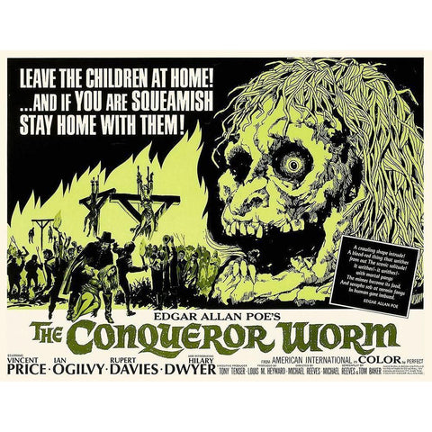 The Conqueror Worm Black Modern Wood Framed Art Print with Double Matting by Hollywood Photo Archive