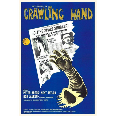 Crawling Hand Black Modern Wood Framed Art Print with Double Matting by Hollywood Photo Archive