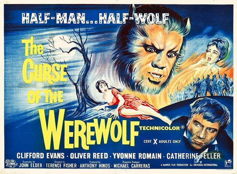 Curse of the Werewolf White Modern Wood Framed Art Print with Double Matting by Hollywood Photo Archive