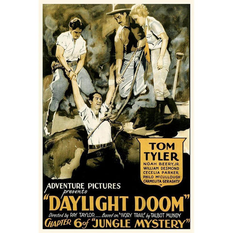 Jungle Mystery Chapter 6 - Daylight Doom Gold Ornate Wood Framed Art Print with Double Matting by Hollywood Photo Archive