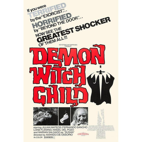 Demon Witch Child White Modern Wood Framed Art Print by Hollywood Photo Archive