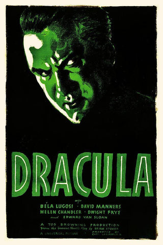 Dracula White Modern Wood Framed Art Print with Double Matting by Hollywood Photo Archive