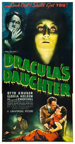 Draculas Daughter White Modern Wood Framed Art Print with Double Matting by Hollywood Photo Archive