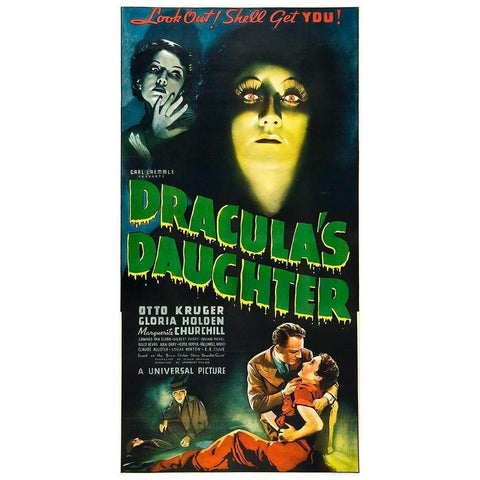 Draculas Daughter Black Modern Wood Framed Art Print with Double Matting by Hollywood Photo Archive