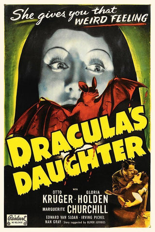 Draculas Daughter White Modern Wood Framed Art Print with Double Matting by Hollywood Photo Archive