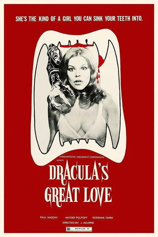 Draculas Great Love Black Ornate Wood Framed Art Print with Double Matting by Hollywood Photo Archive