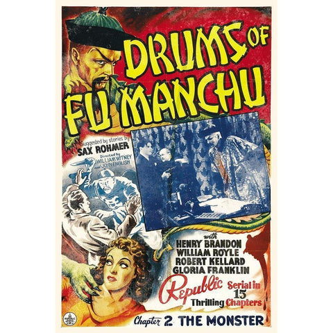 The Drums of Fu Manchu - Chapter 2 - The Monster Black Modern Wood Framed Art Print with Double Matting by Hollywood Photo Archive