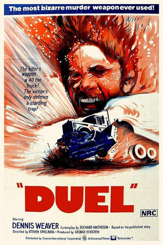 Duel White Modern Wood Framed Art Print with Double Matting by Hollywood Photo Archive