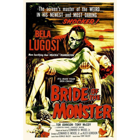 Bride of the Monster Gold Ornate Wood Framed Art Print with Double Matting by Hollywood Photo Archive