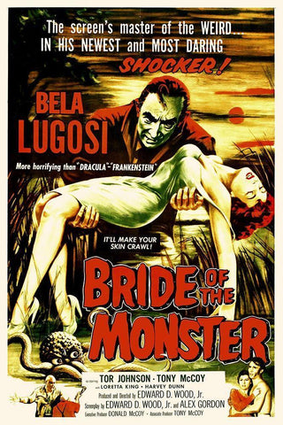 Bride of the Monster White Modern Wood Framed Art Print with Double Matting by Hollywood Photo Archive