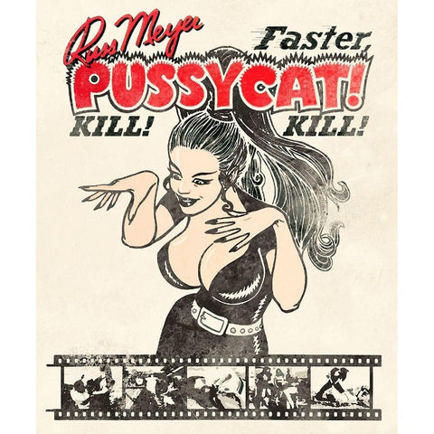 Faster Pussycat Kill Kill White Modern Wood Framed Art Print by Hollywood Photo Archive