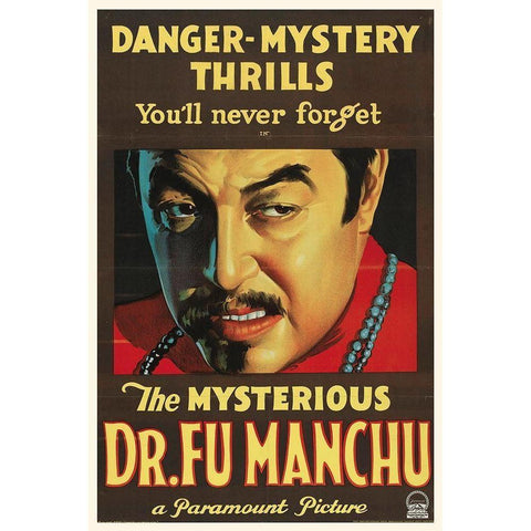 The Mysterious Doctor Fu Manchu White Modern Wood Framed Art Print by Hollywood Photo Archive