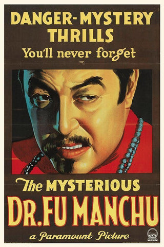 The Mysterious Doctor Fu Manchu White Modern Wood Framed Art Print with Double Matting by Hollywood Photo Archive