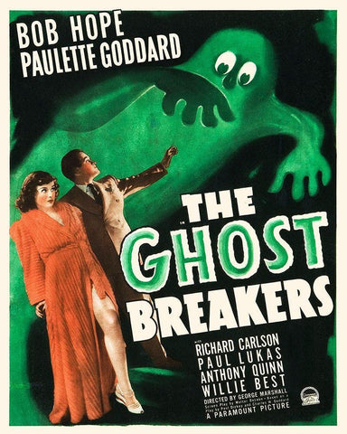 The Ghost Breakers Black Ornate Wood Framed Art Print with Double Matting by Hollywood Photo Archive