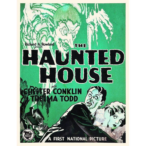 The Haunted House Gold Ornate Wood Framed Art Print with Double Matting by Hollywood Photo Archive