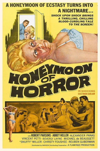 Honeymoon of Horror Black Ornate Wood Framed Art Print with Double Matting by Hollywood Photo Archive