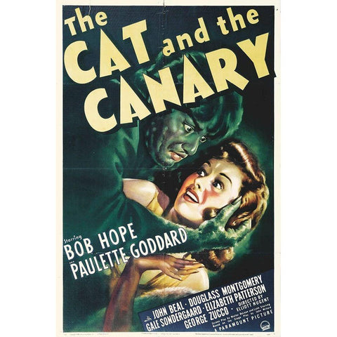 The Cat and Canary White Modern Wood Framed Art Print by Hollywood Photo Archive