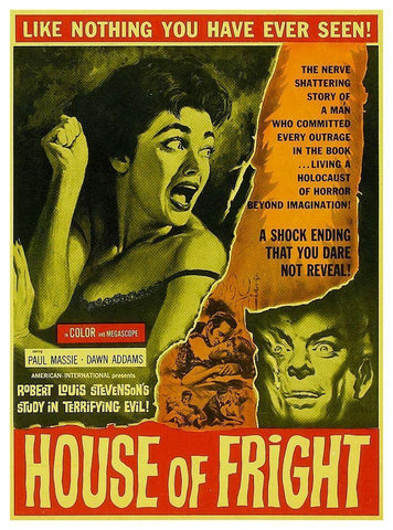 House of Fright Black Ornate Wood Framed Art Print with Double Matting by Hollywood Photo Archive