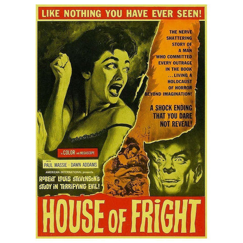 House of Fright White Modern Wood Framed Art Print by Hollywood Photo Archive