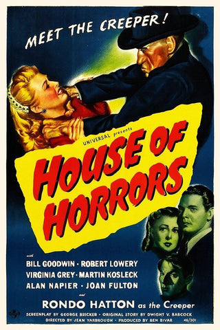 House of Horrors - Meet The Creeper White Modern Wood Framed Art Print with Double Matting by Hollywood Photo Archive