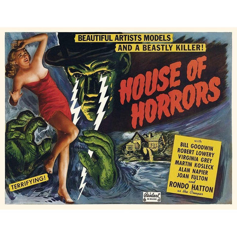 House of Horrors Black Modern Wood Framed Art Print with Double Matting by Hollywood Photo Archive