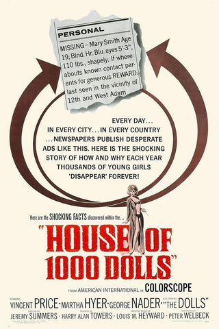 House of 1000 Dolls White Modern Wood Framed Art Print with Double Matting by Hollywood Photo Archive