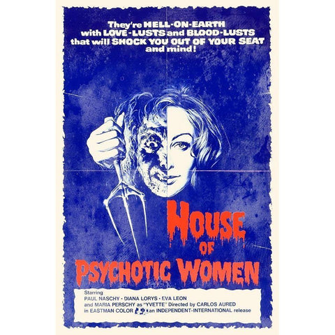 House of Psychotic Women Gold Ornate Wood Framed Art Print with Double Matting by Hollywood Photo Archive