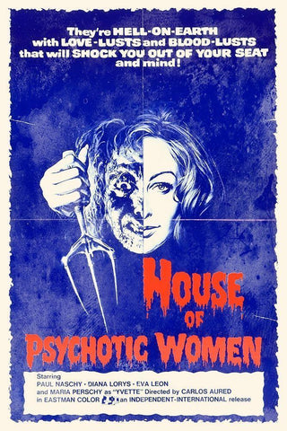 House of Psychotic Women White Modern Wood Framed Art Print with Double Matting by Hollywood Photo Archive