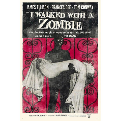 I Walked with A Zombie Gold Ornate Wood Framed Art Print with Double Matting by Hollywood Photo Archive