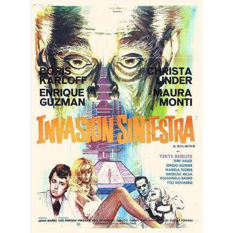 Invasion Siniestra White Modern Wood Framed Art Print by Hollywood Photo Archive