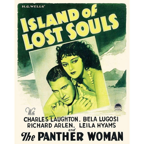 Island of Lost Souls Black Modern Wood Framed Art Print with Double Matting by Hollywood Photo Archive