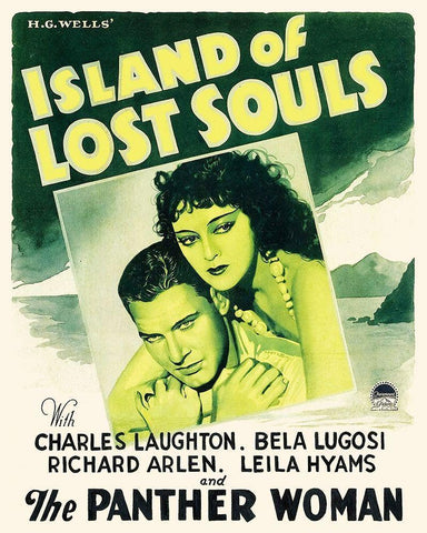 Island of Lost Souls Black Ornate Wood Framed Art Print with Double Matting by Hollywood Photo Archive