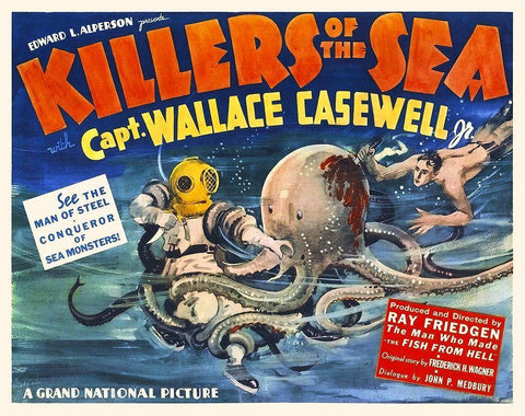 Killers of the Sea Black Ornate Wood Framed Art Print with Double Matting by Hollywood Photo Archive