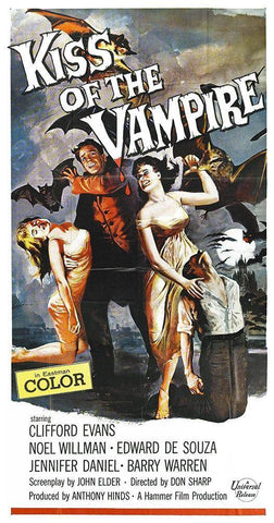 Kiss of the Vampire (Universal International, 1963). Black Ornate Wood Framed Art Print with Double Matting by Hollywood Photo Archive