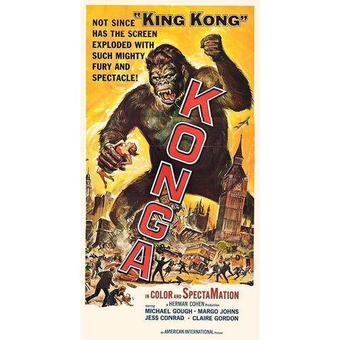 Konga White Modern Wood Framed Art Print by Hollywood Photo Archive