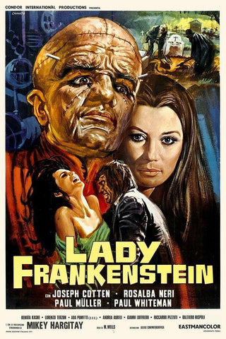 Lady Frankenstein White Modern Wood Framed Art Print with Double Matting by Hollywood Photo Archive