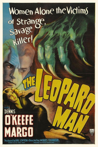 The Leopard Man White Modern Wood Framed Art Print with Double Matting by Hollywood Photo Archive