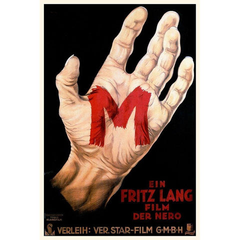 German - M - By Fritz Lang Black Modern Wood Framed Art Print with Double Matting by Hollywood Photo Archive