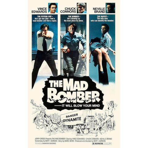 The Mad Bomber White Modern Wood Framed Art Print by Hollywood Photo Archive