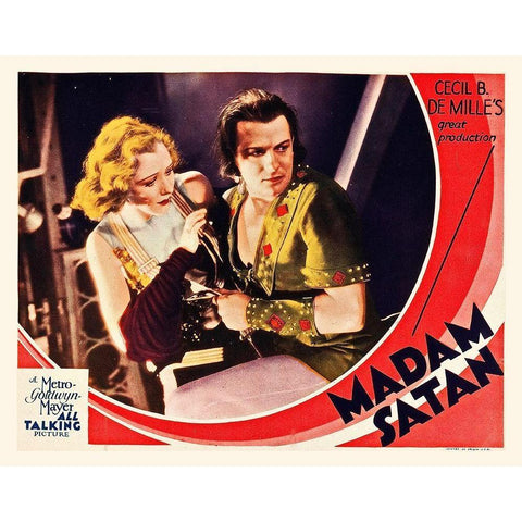 Madam Satan - Lobby Card Black Modern Wood Framed Art Print with Double Matting by Hollywood Photo Archive