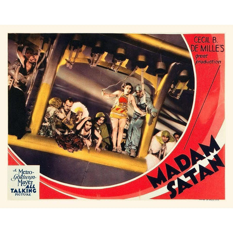 Madame Satan - Lobby Card White Modern Wood Framed Art Print by Hollywood Photo Archive