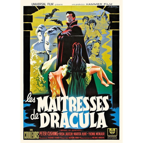 French - The Brides of Dracula White Modern Wood Framed Art Print by Hollywood Photo Archive